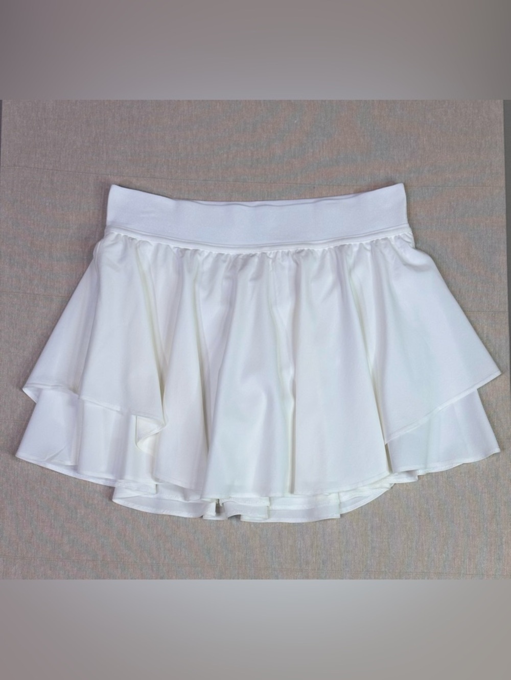 Lululemon White Tennis Skirt Skort Layered High Rise Size 6 Athletic